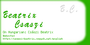 beatrix csaszi business card