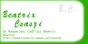 beatrix csaszi business card